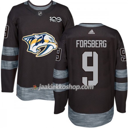 Miehille NHL Nashville Predators Pelipaita Filip Forsberg 9 1917-2017 100th Anniversary Adidas Musta Authentic